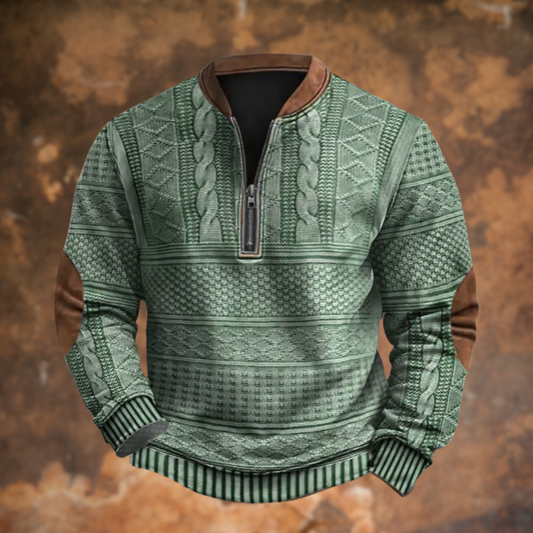 Enzo™ - Casual half zip sweater for men