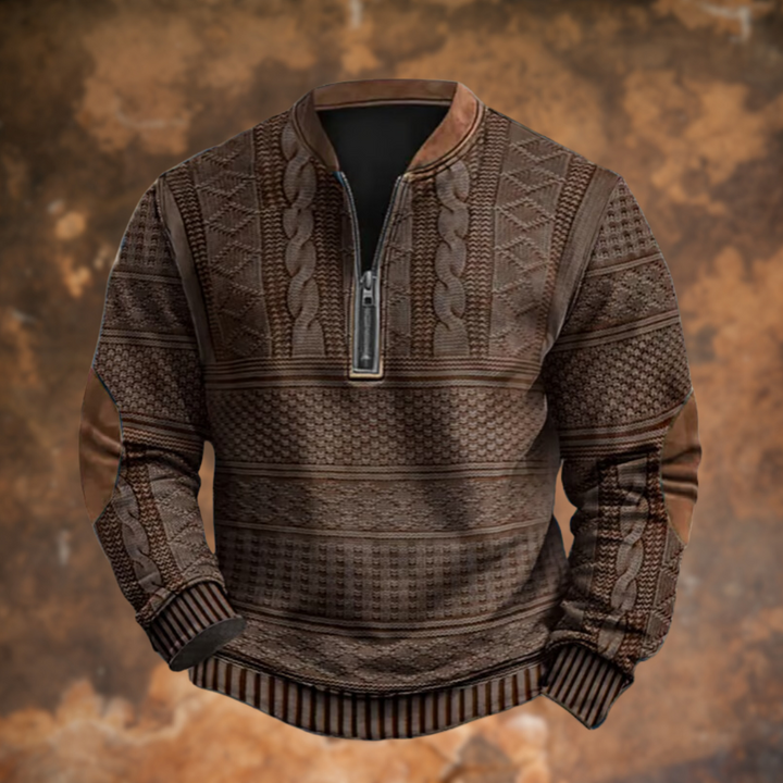 Enzo™ - Casual half zip sweater for men