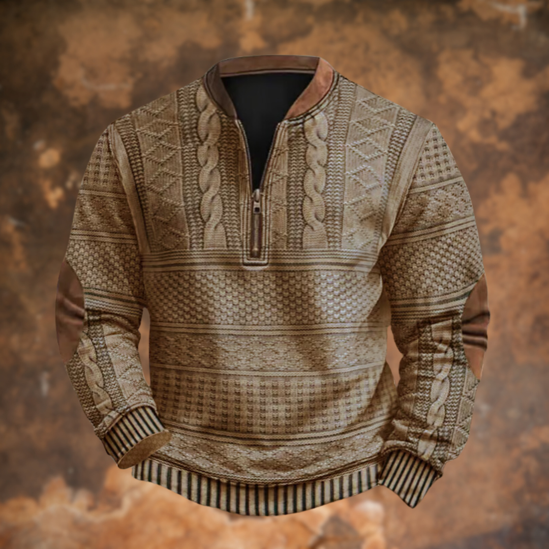 Enzo™ - Casual half zip sweater for men