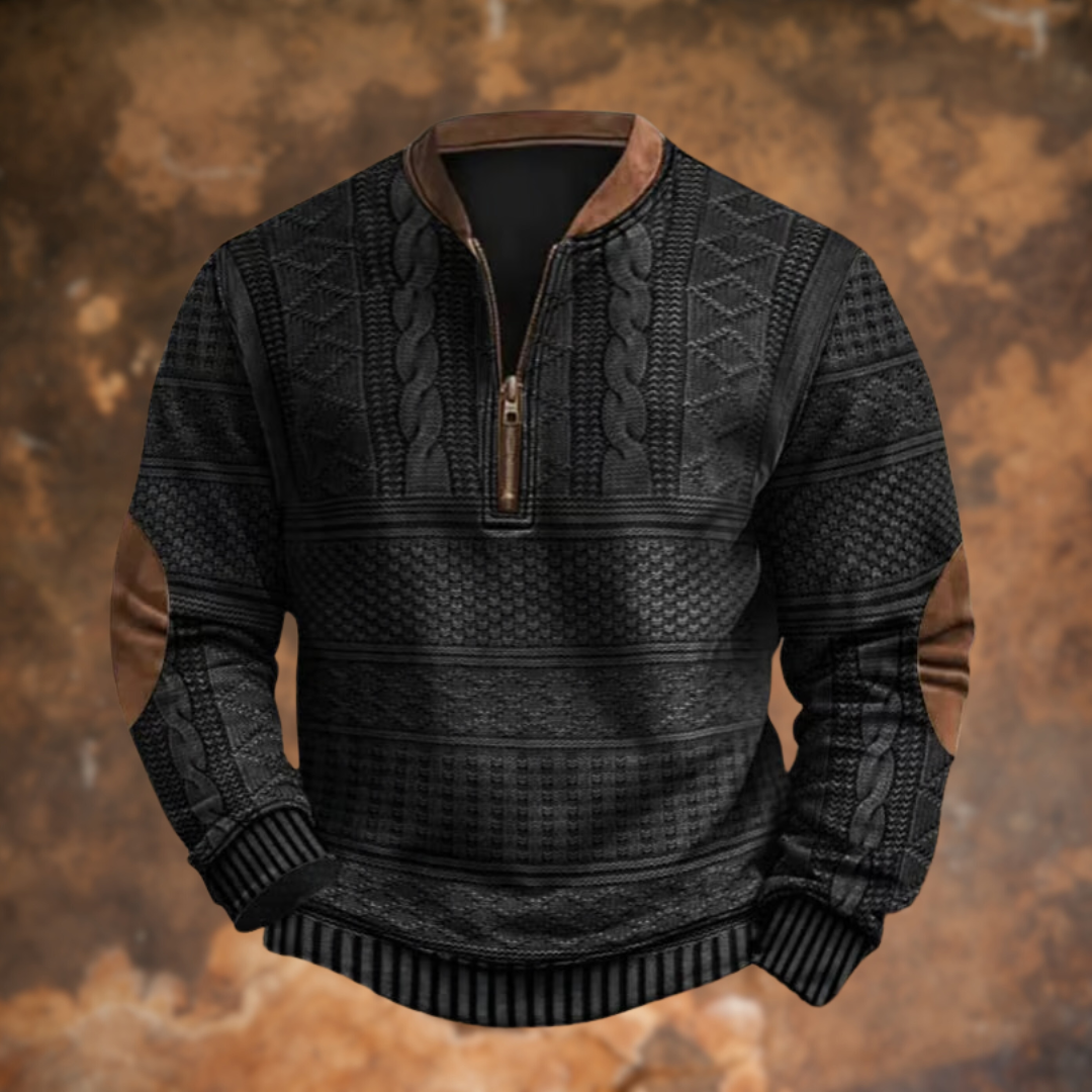 Enzo™ - Casual half zip sweater for men