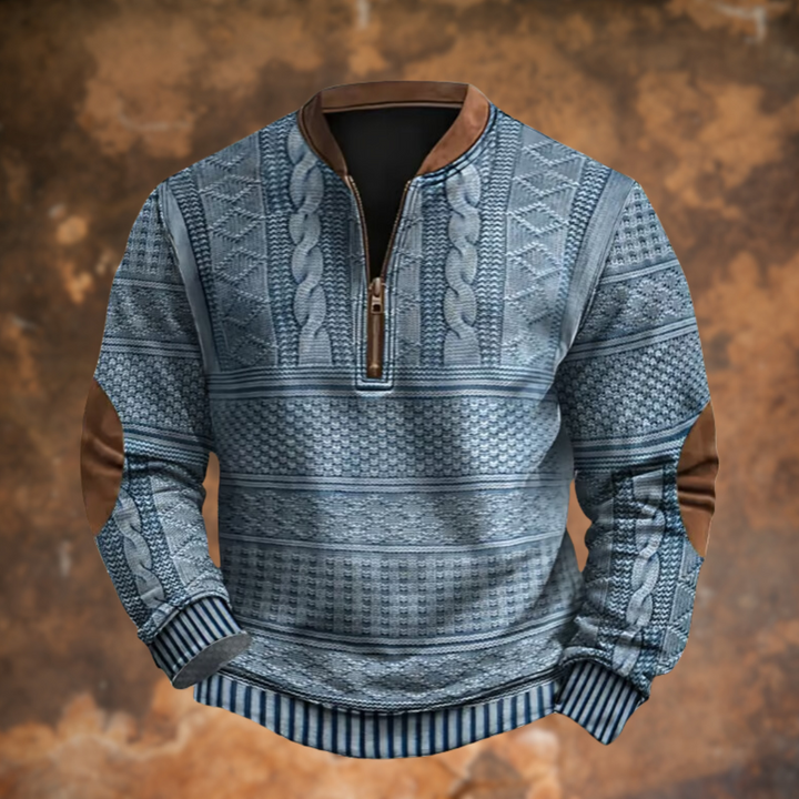 Enzo™ - Casual half zip sweater for men