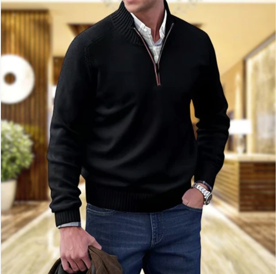 Cleto™ - Elegant sweater with zipper